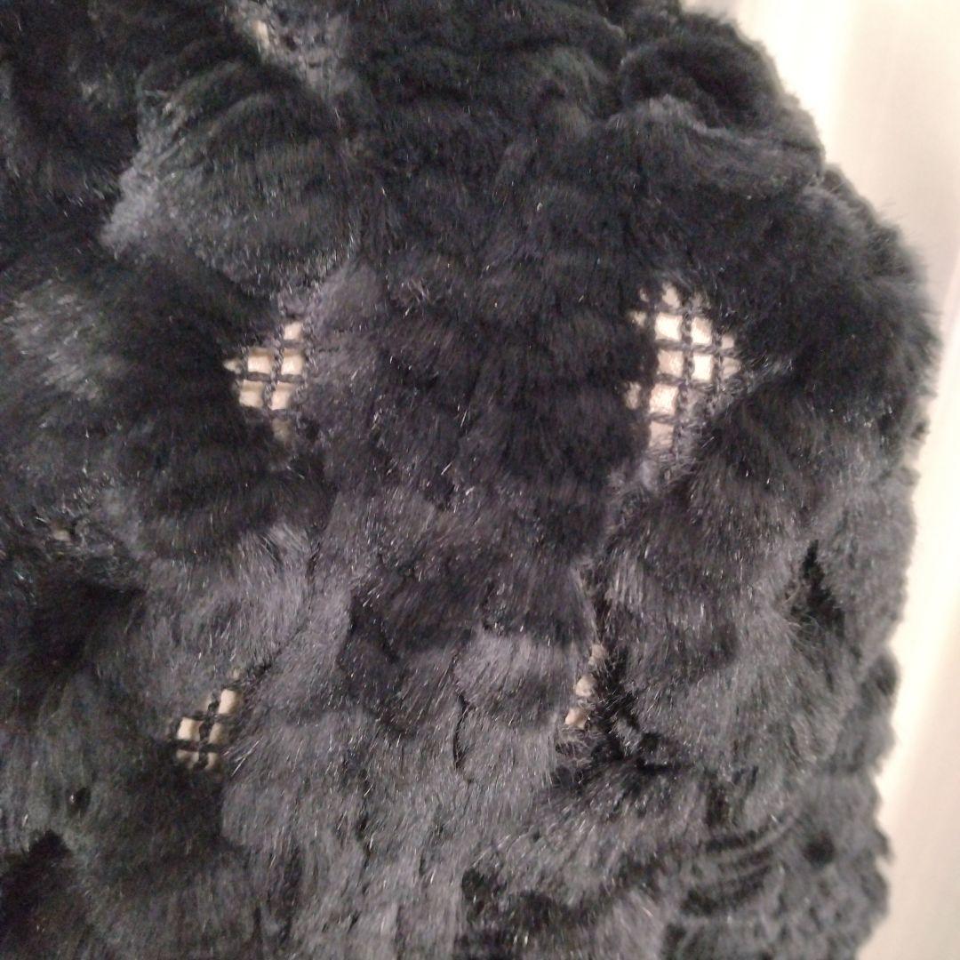 新品同様✩使用感無し✩大きいサイズ✩レッキス✩ファーショール✩ブラック✩柔らか