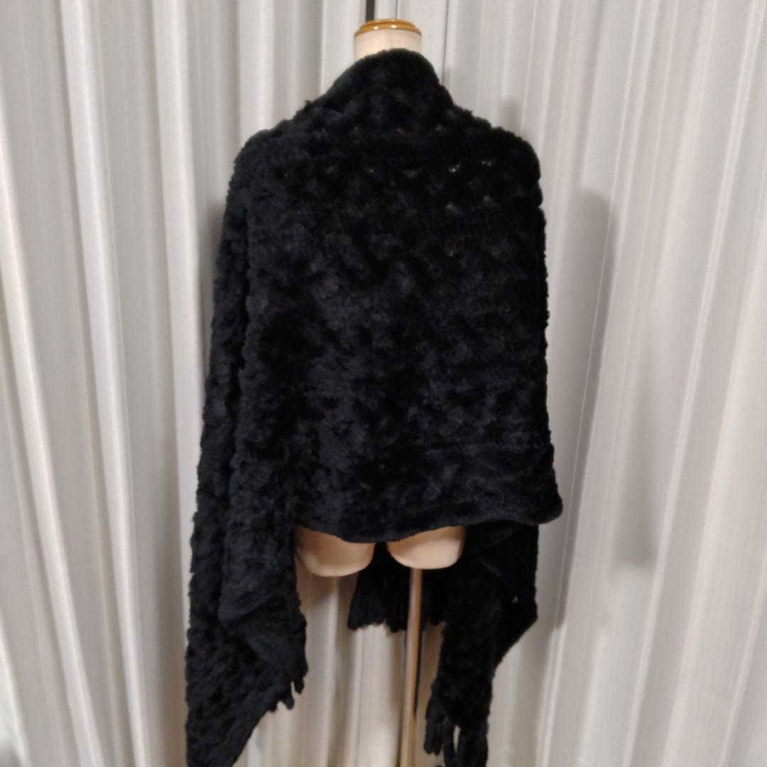 新品同様✩使用感無し✩大きいサイズ✩レッキス✩ファーショール✩ブラック✩柔らか