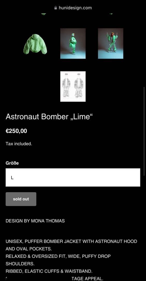 スキー Huni design Astro Bomber Jacket