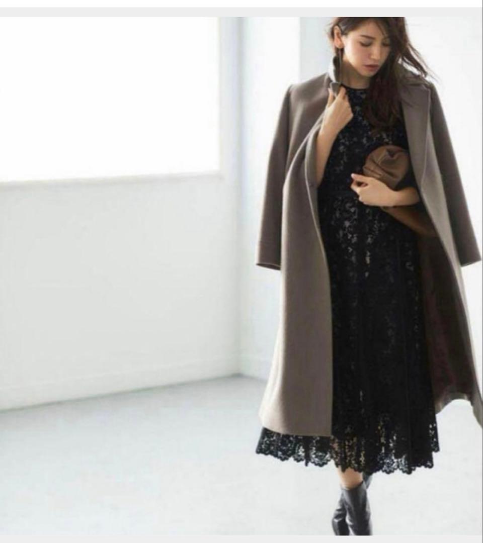 ジャスグリッティー ベルテッド ロングコート モカ サイズ2 チェスター