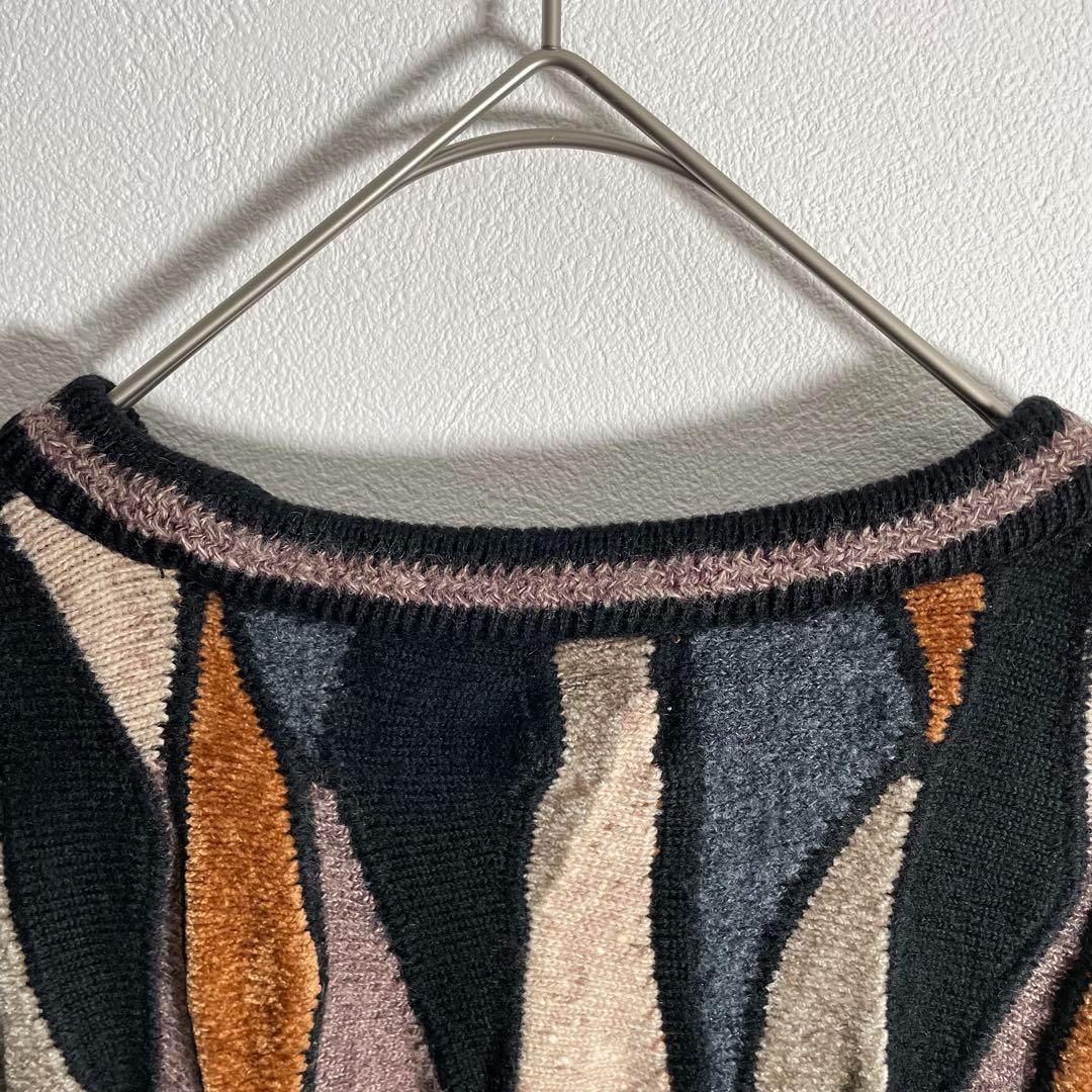 個性派古着】レトロ CORSINI ITALIA 3Dニット L クージー風