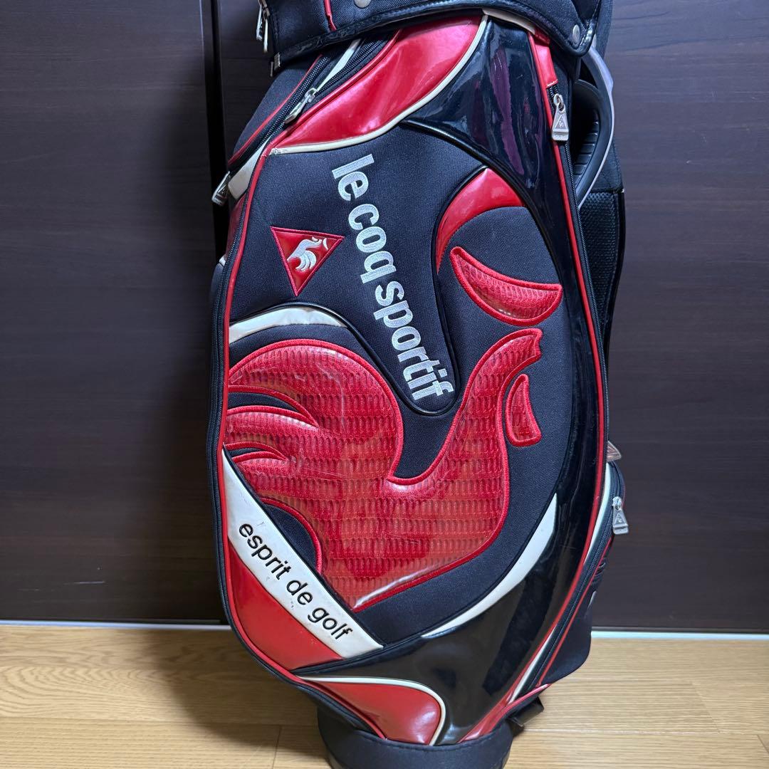 le coq sportif キャディバッグ ゴルフバッグ ブラック レッド