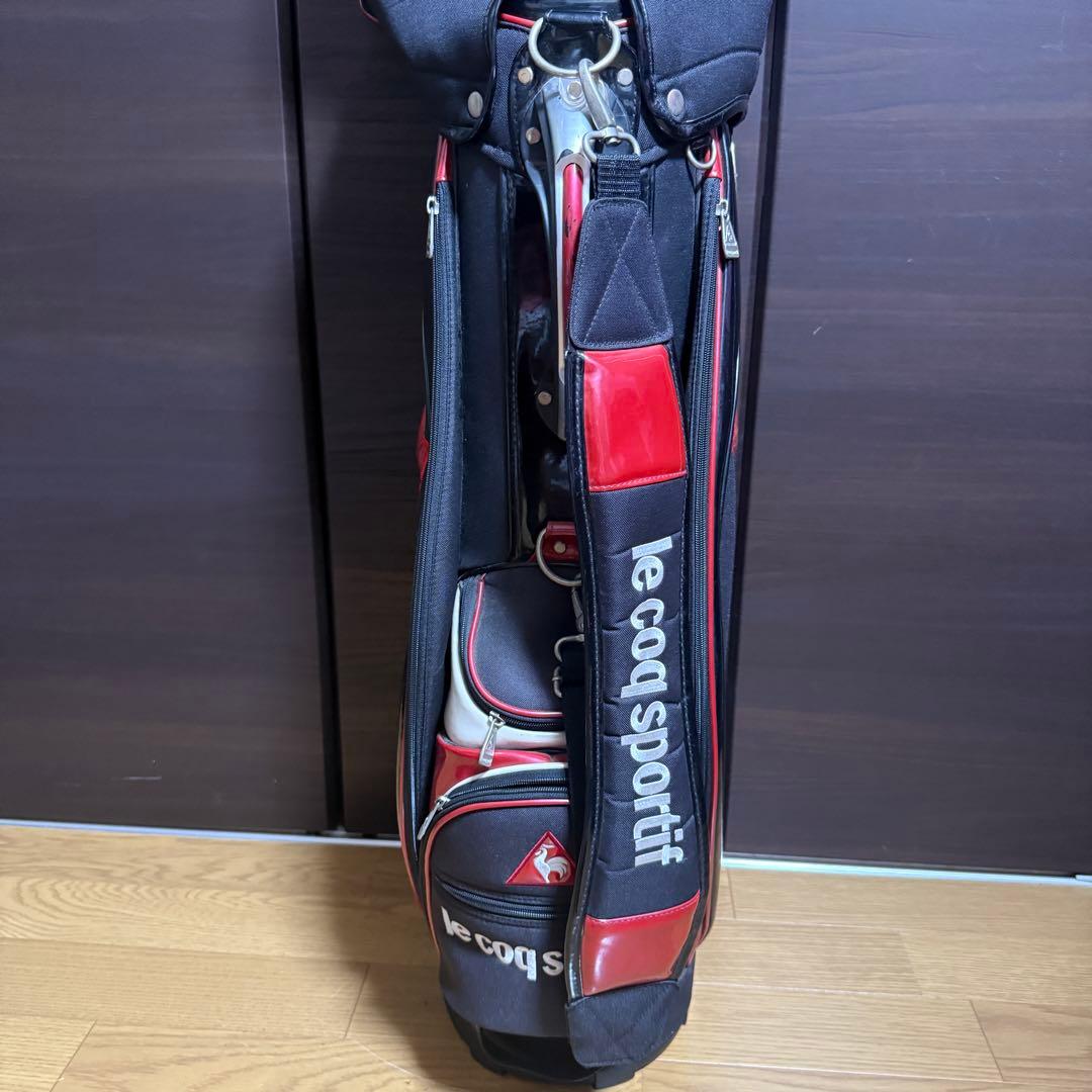 le coq sportif キャディバッグ ゴルフバッグ ブラック レッド