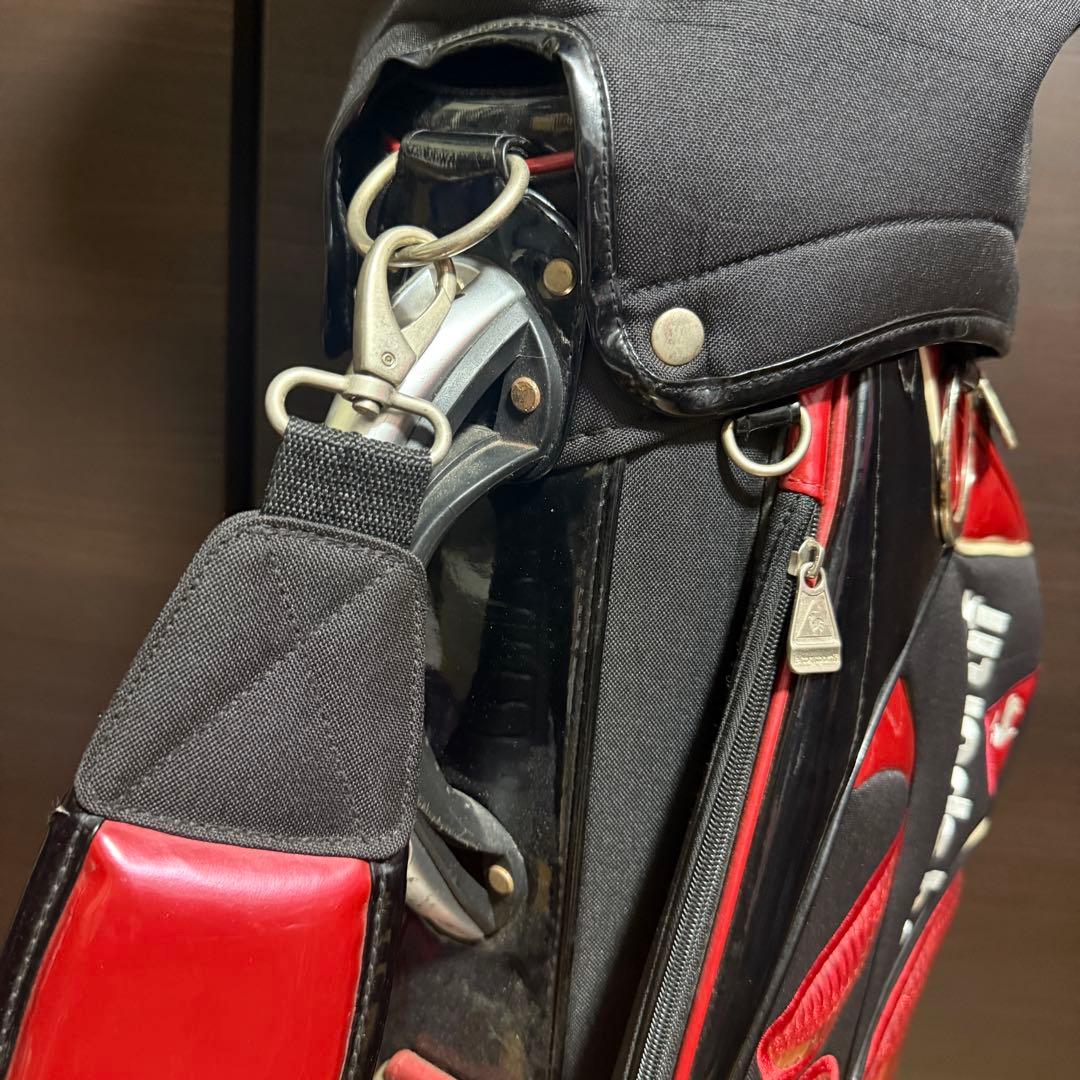 le coq sportif キャディバッグ ゴルフバッグ ブラック レッド