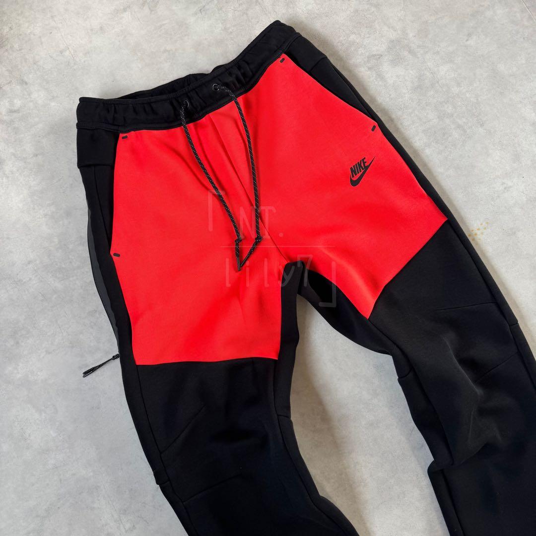 NIKE テックフリース 上下 ジョガーパンツ 赤パーカー レッド ブラック
