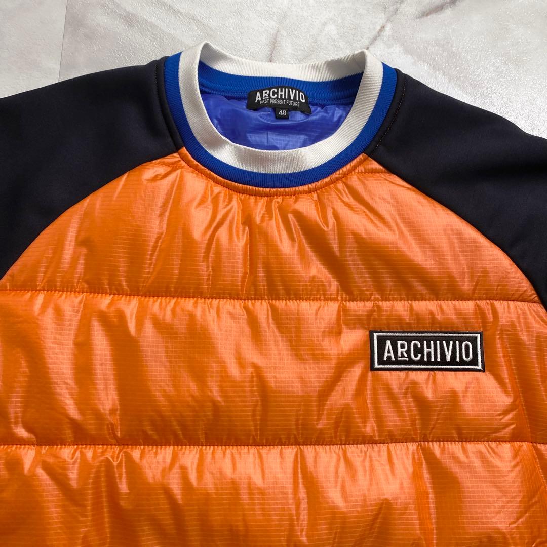 A17670 極美品 アルチヴィオ 24AW 中綿切り替えプルオーバー 橙 48