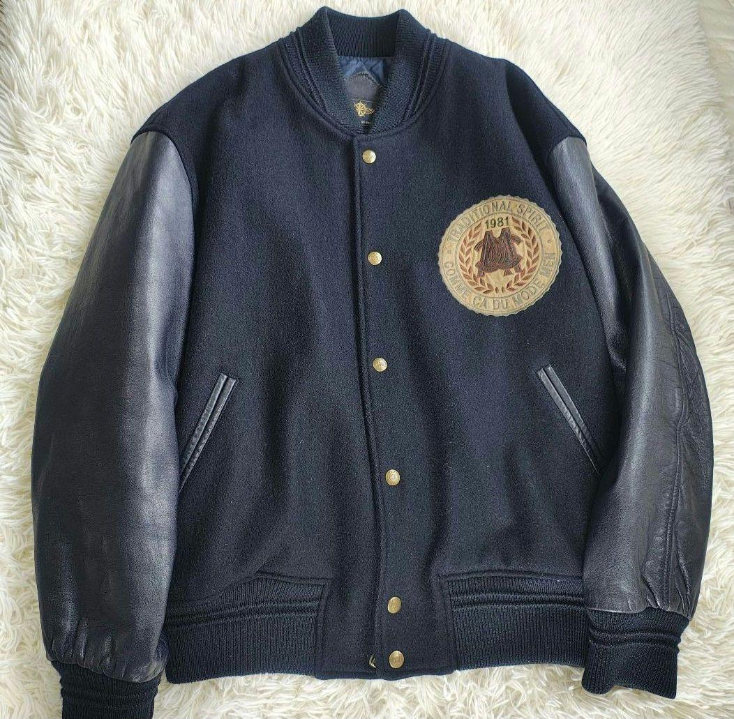 COMME CA DU MODE 本革 80s ヴィンテージ スタジャン　濃紺