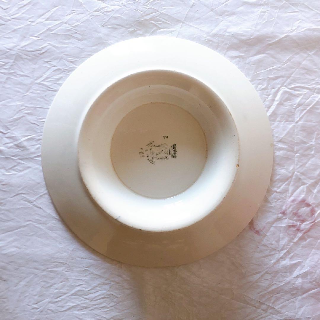 サンタマン　バスク柄ケーキスタンド　フランスアンティーク食器　ブロカント　蚤の市