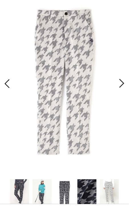 人気パーリーゲイツグレンチェック千鳥ジャガード起毛仕上げストレッチパンツサイズ1