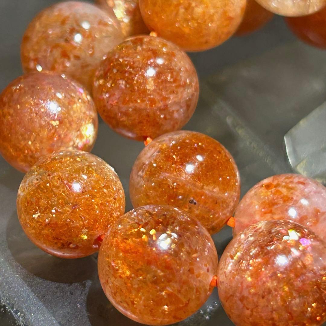 ☆高級品質！福徳大黒秘宝⑨！極美！サンストーン　ブレス