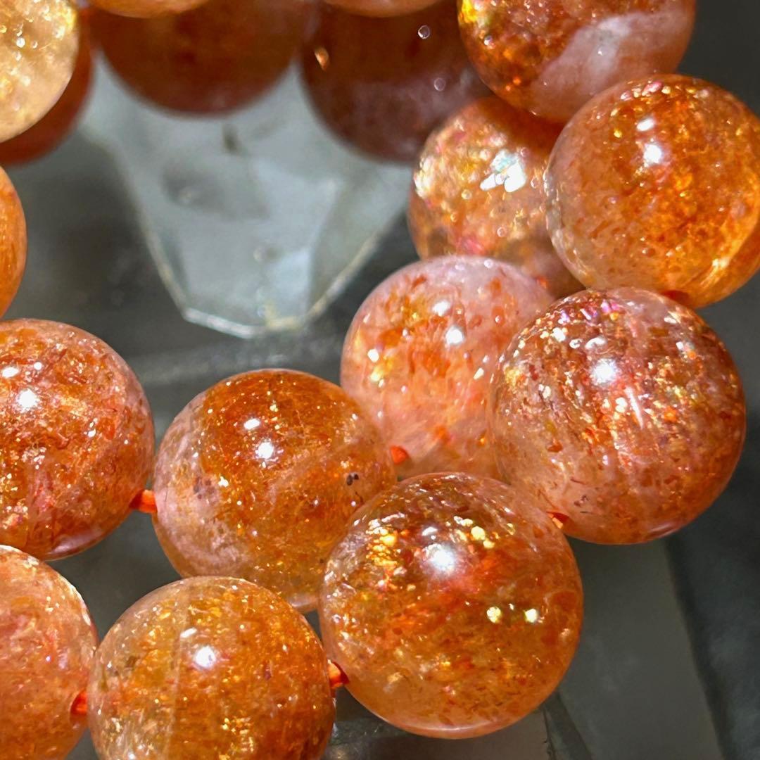 ☆高級品質！福徳大黒秘宝⑨！極美！サンストーン　ブレス