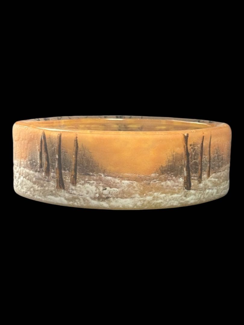 12cm ドーム ナンシー 冬景色 鉢 ボウル 美品 花器 アール ヌーボー