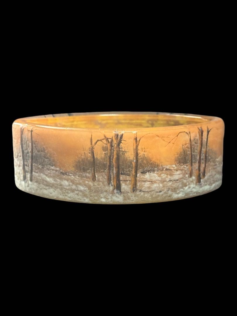 12cm ドーム ナンシー 冬景色 鉢 ボウル 美品 花器 アール ヌーボー