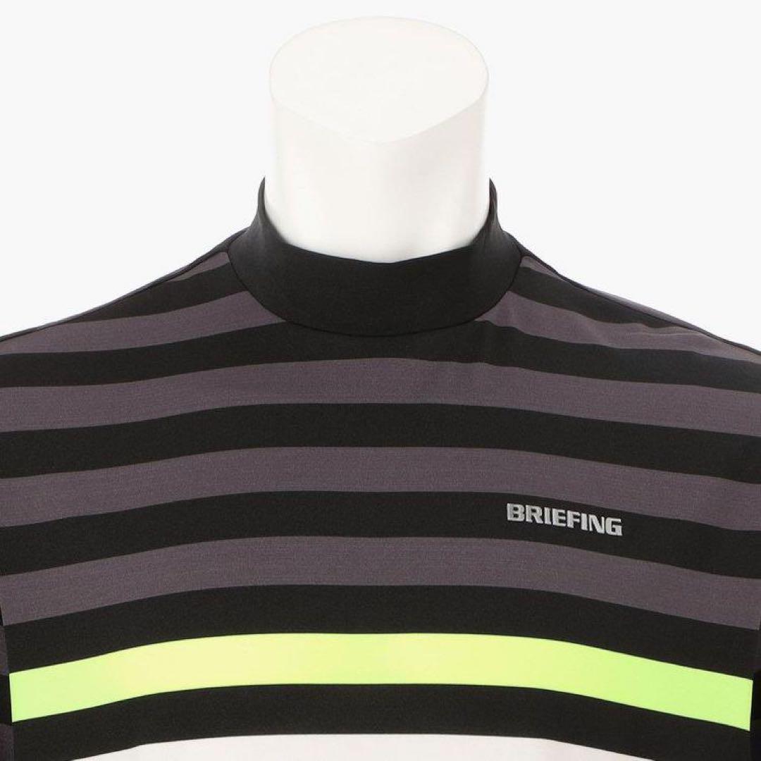 【新品・タグ付き】BRIEFING メンズ モックネック ネオン ボーダー M
