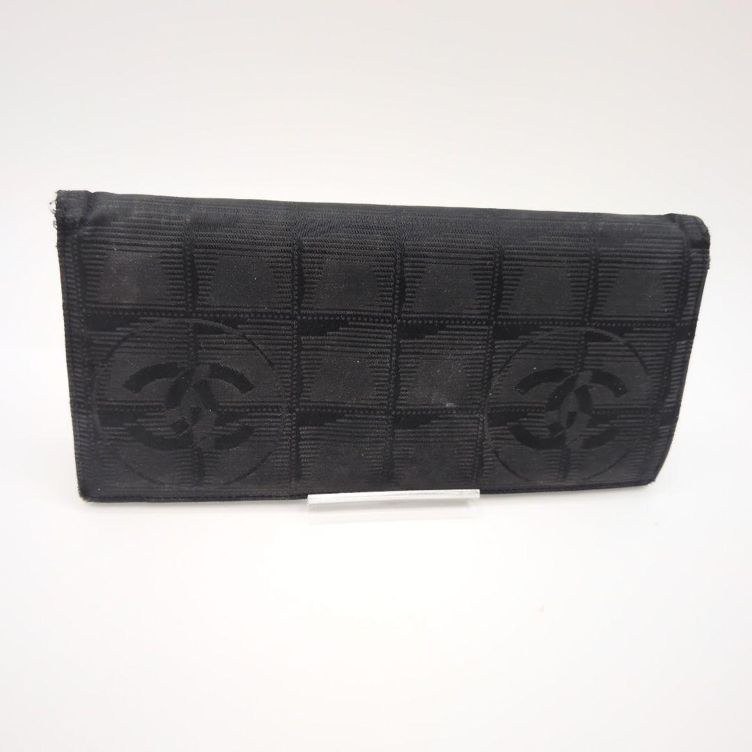 【美品】シャネル 長財布 ニュートラベルライン ナイロンジャガード ココマーク