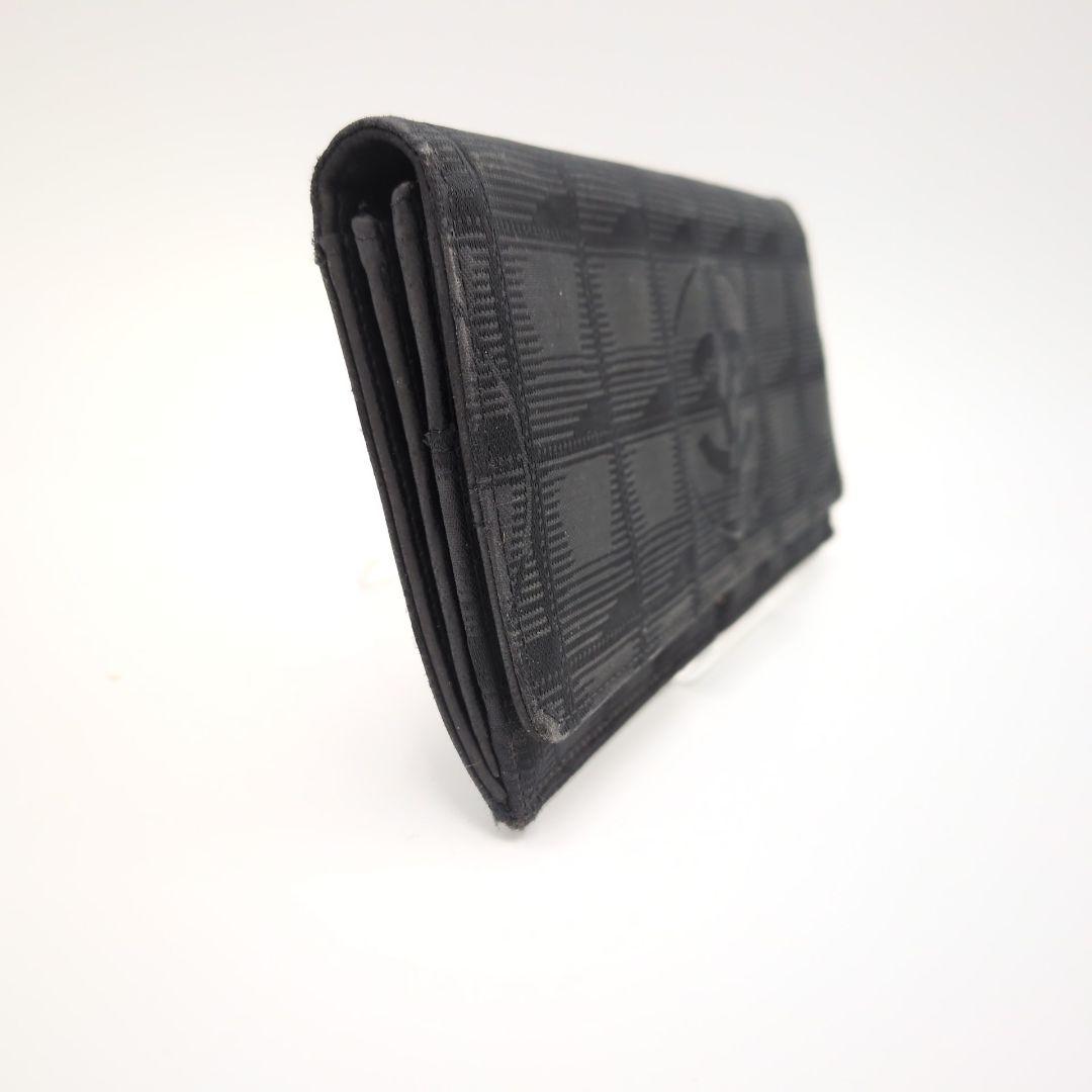 【美品】シャネル 長財布 ニュートラベルライン ナイロンジャガード ココマーク