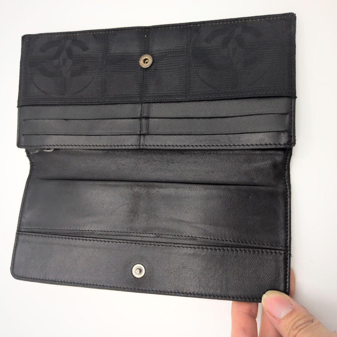【美品】シャネル 長財布 ニュートラベルライン ナイロンジャガード ココマーク