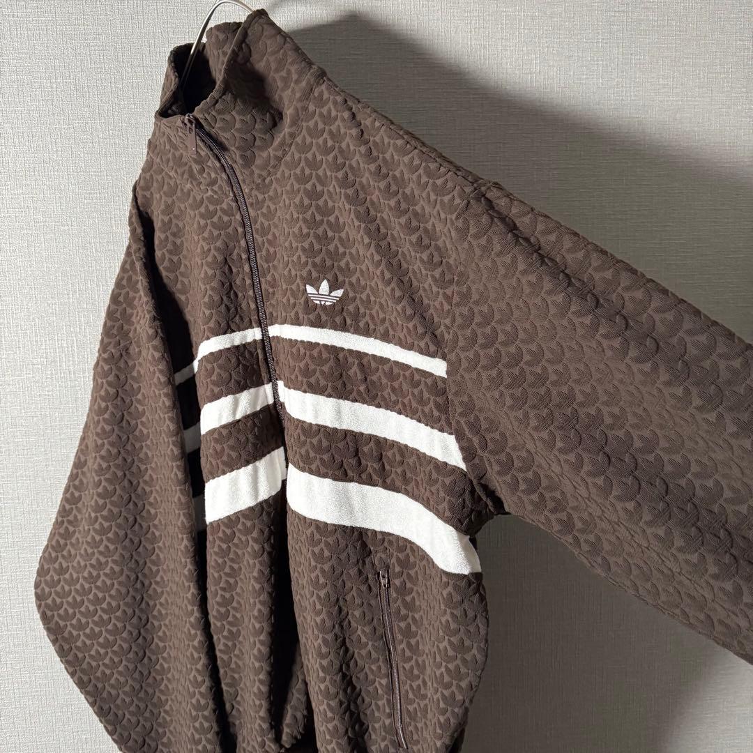 希少デザイン★adidas ワッフル素材 凹凸 トラックジャケット 刺繍 2XL