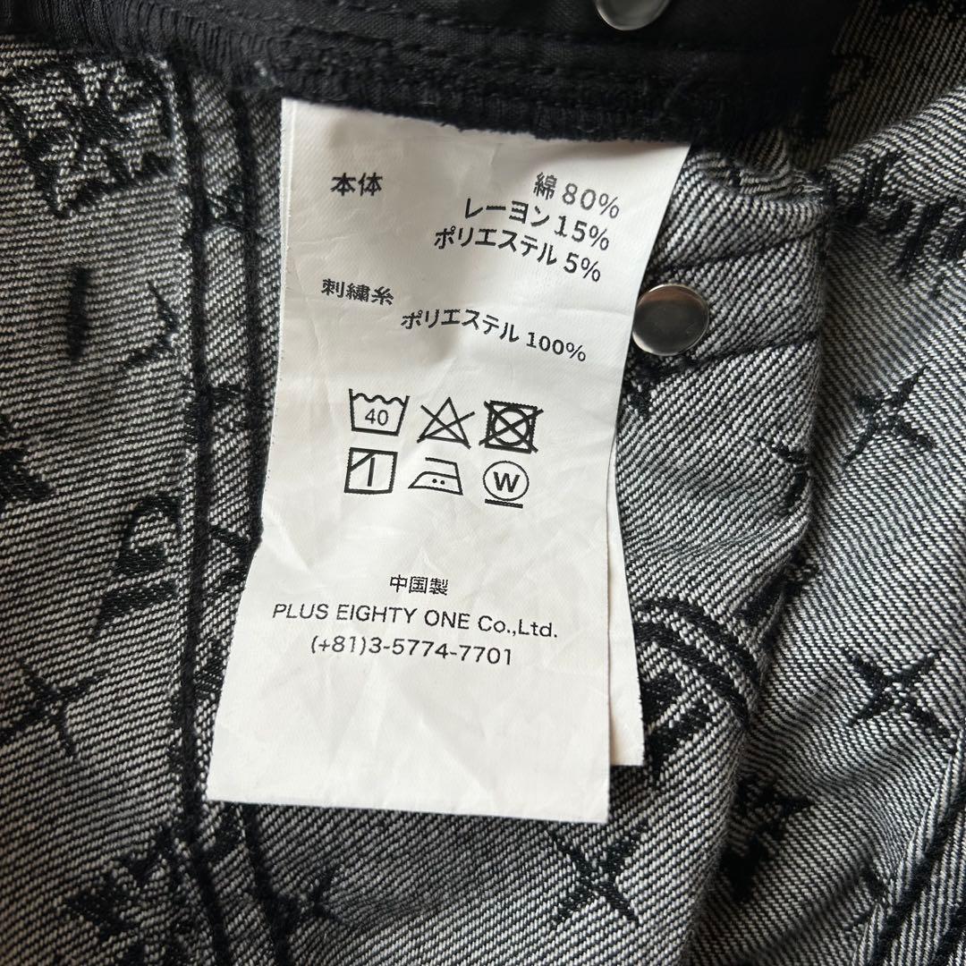 美品 完売品 supplier モノグラム ストレート デニム 総柄 M ロゴ