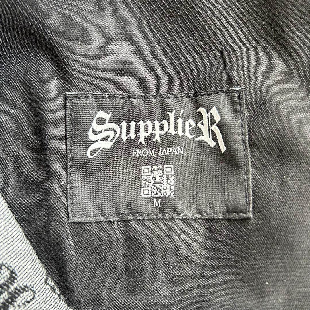 美品 完売品 supplier モノグラム ストレート デニム 総柄 M ロゴ