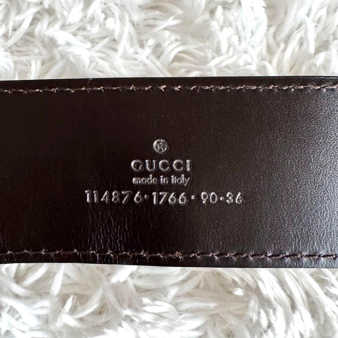 極美品　グッチ　GG インターロッキング　ベルト　ウェブライン　レザー　金具