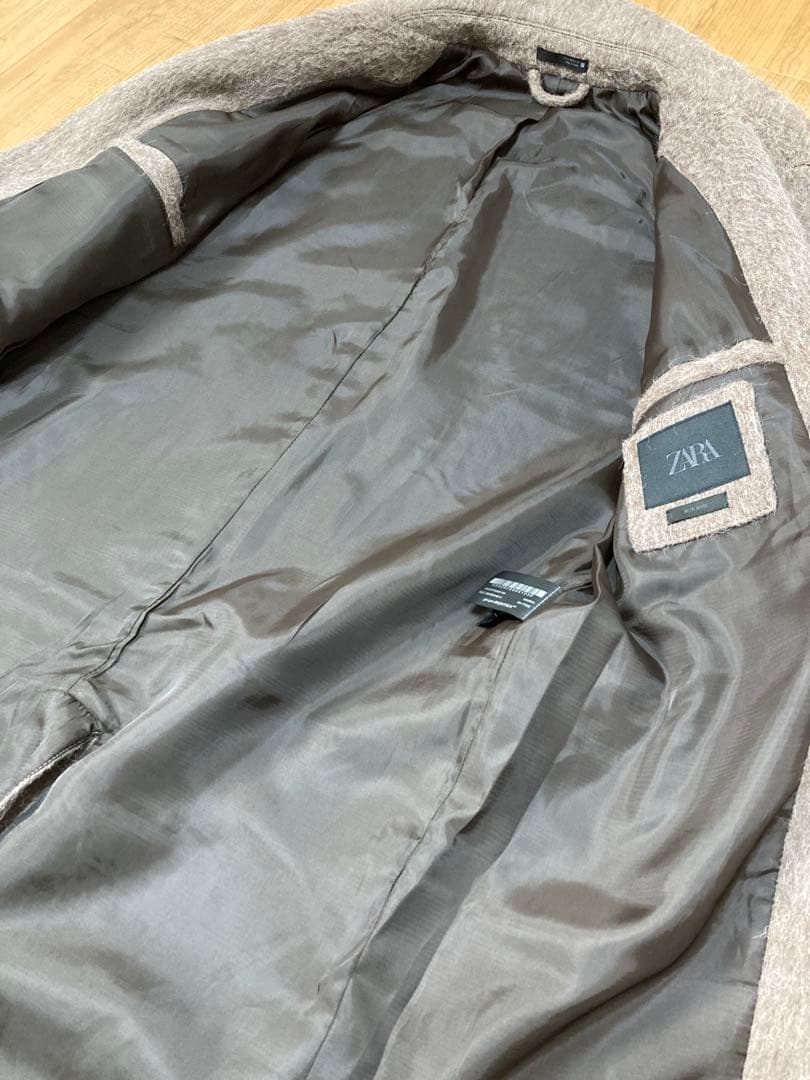 ZARA ザラ　ウール混紡 ブラウン ステンカラーコート　バルマカーン