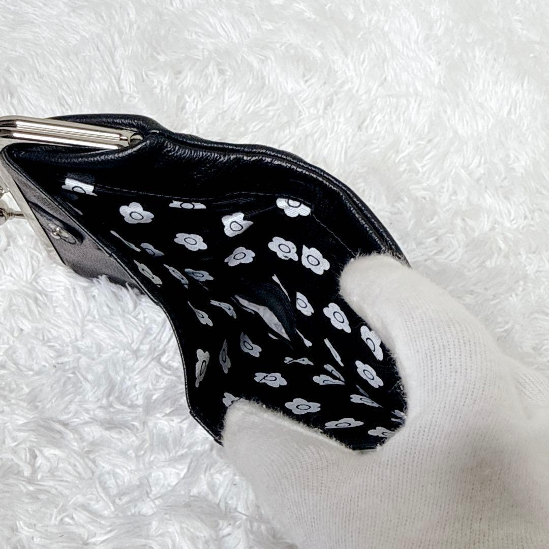 MARY QUANT フレンチシームガマロ ウォレット ブラック 財布 がま口