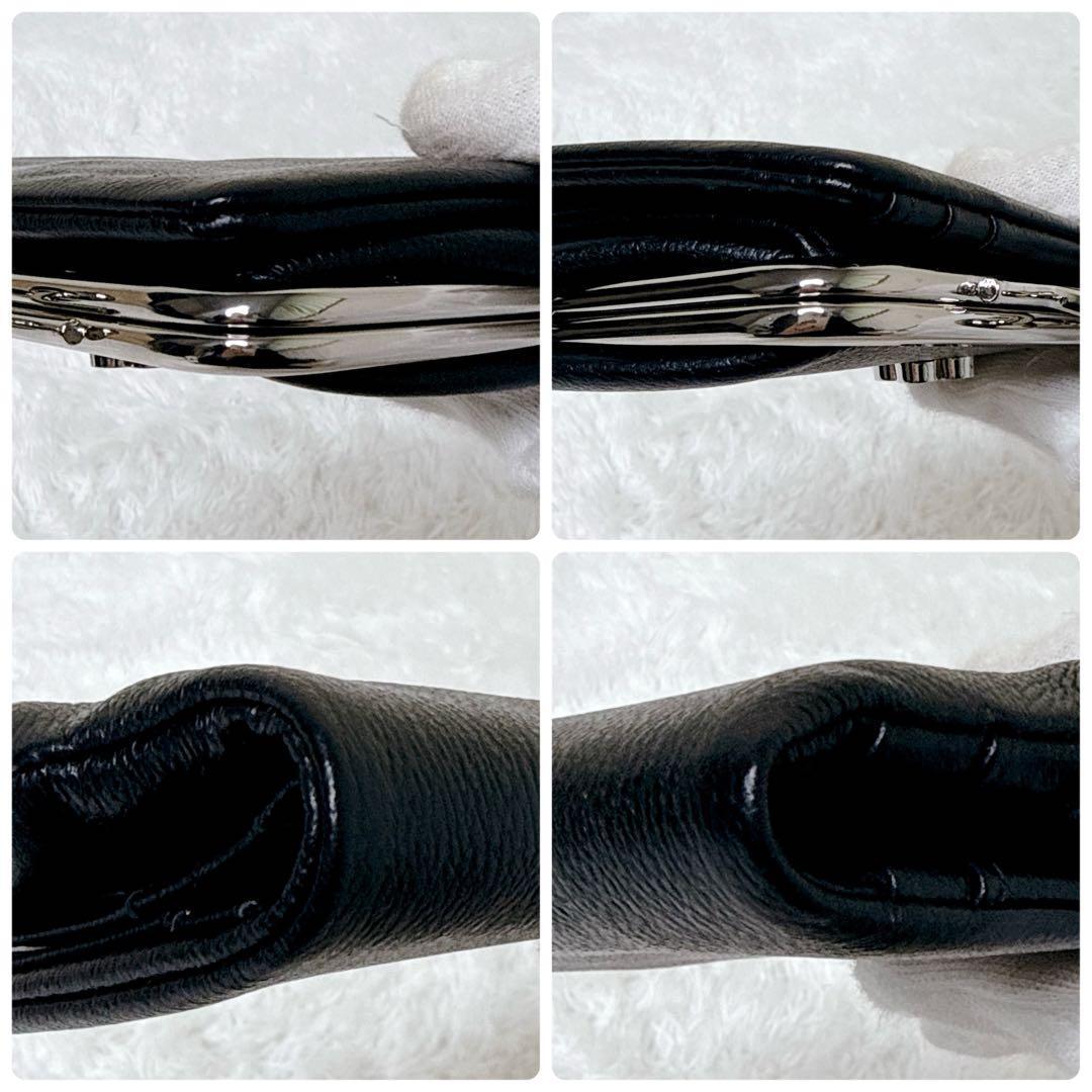 MARY QUANT フレンチシームガマロ ウォレット ブラック 財布 がま口