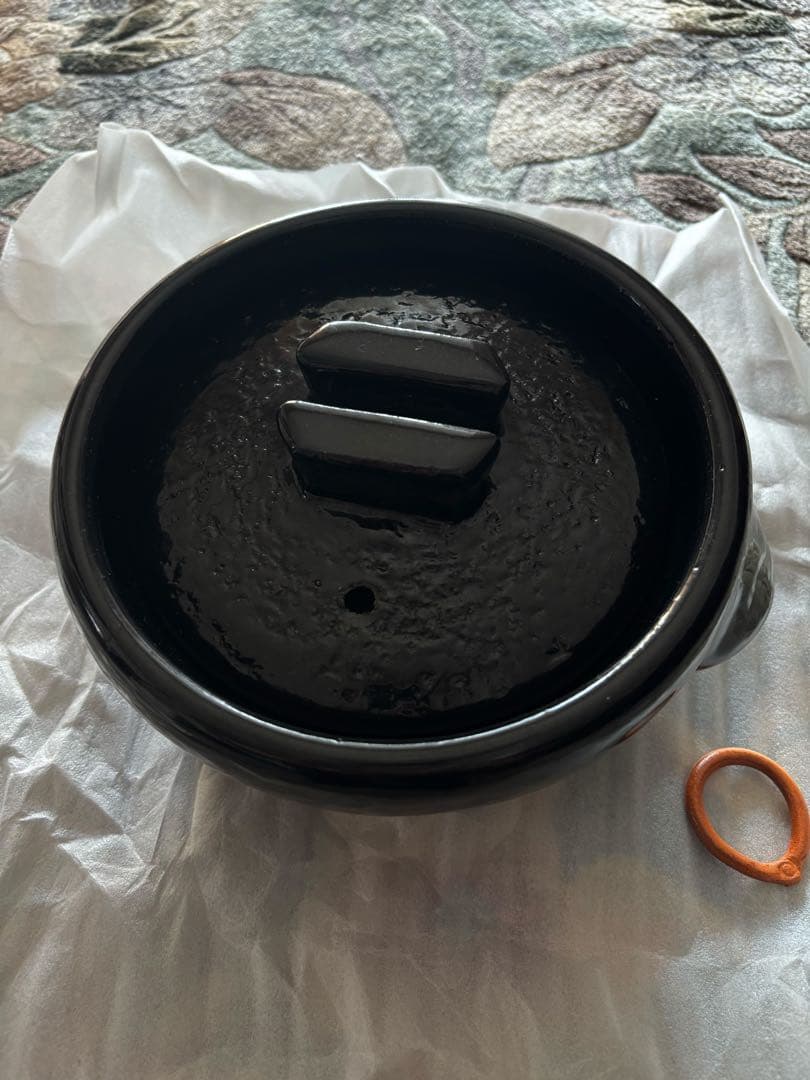 雲井窯　信楽・中川一辺陶の土鍋　黒楽御飯鍋　ニ号炊き