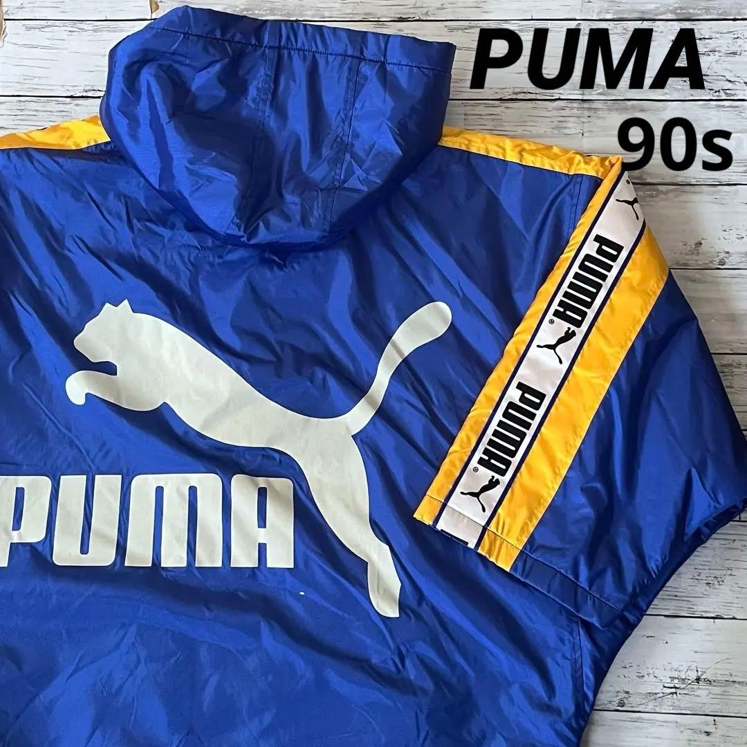 プーマ PUMA ベンチコート サイドライン バックプリント 90s - メルカリ