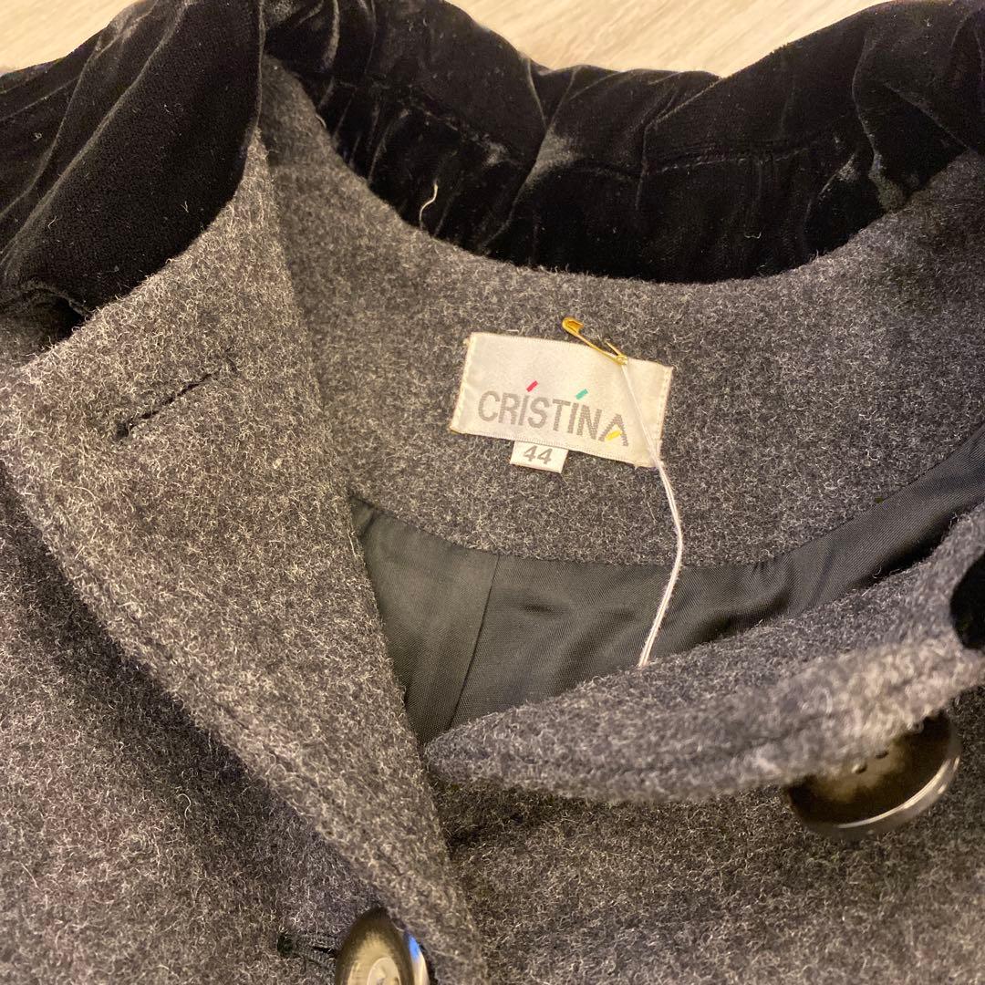 フランス製 CRISTINA バックプリーツの優雅なコート エレガント 最高級