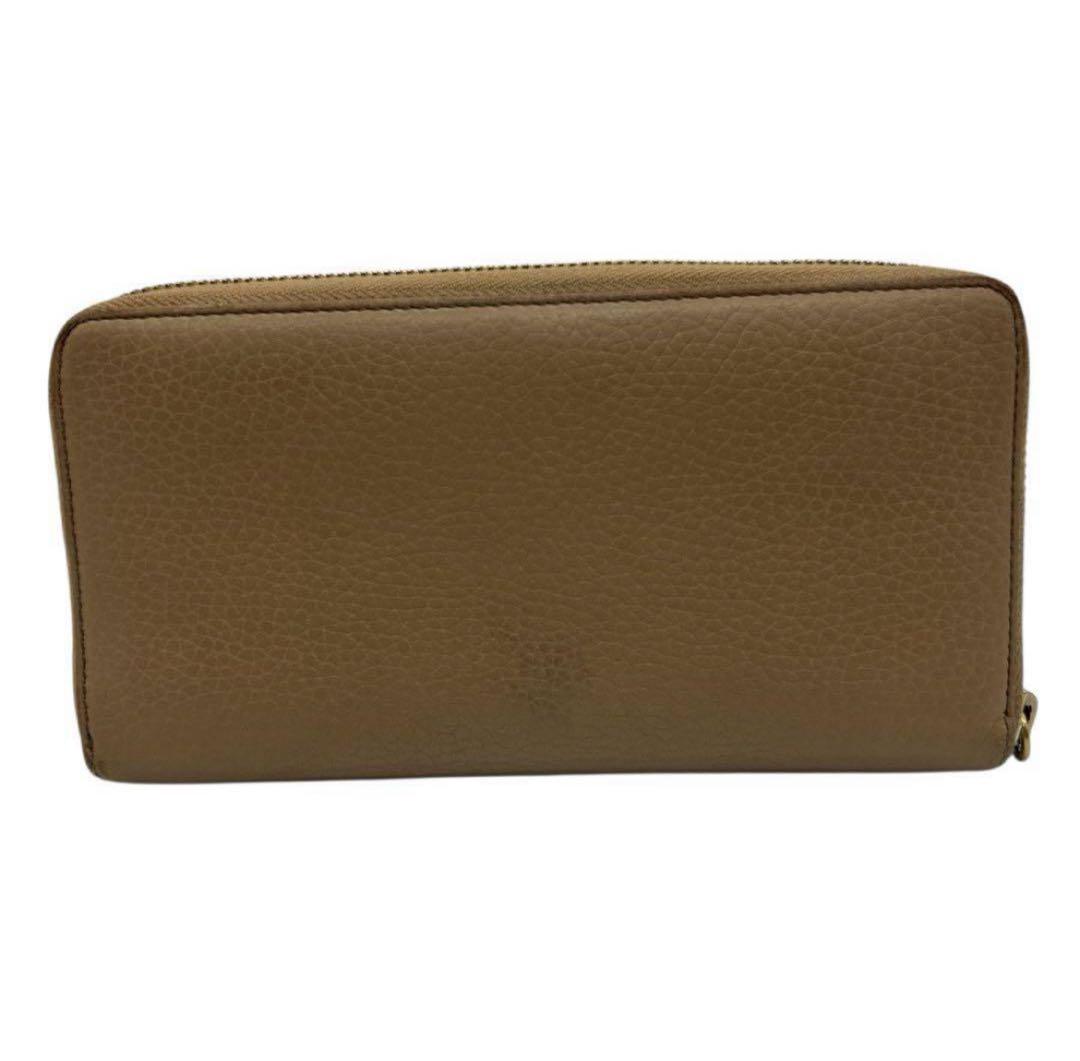 【極美品】GUCCI ソーホー GG ベージュ ラウンドファスナー長財布 レザー
