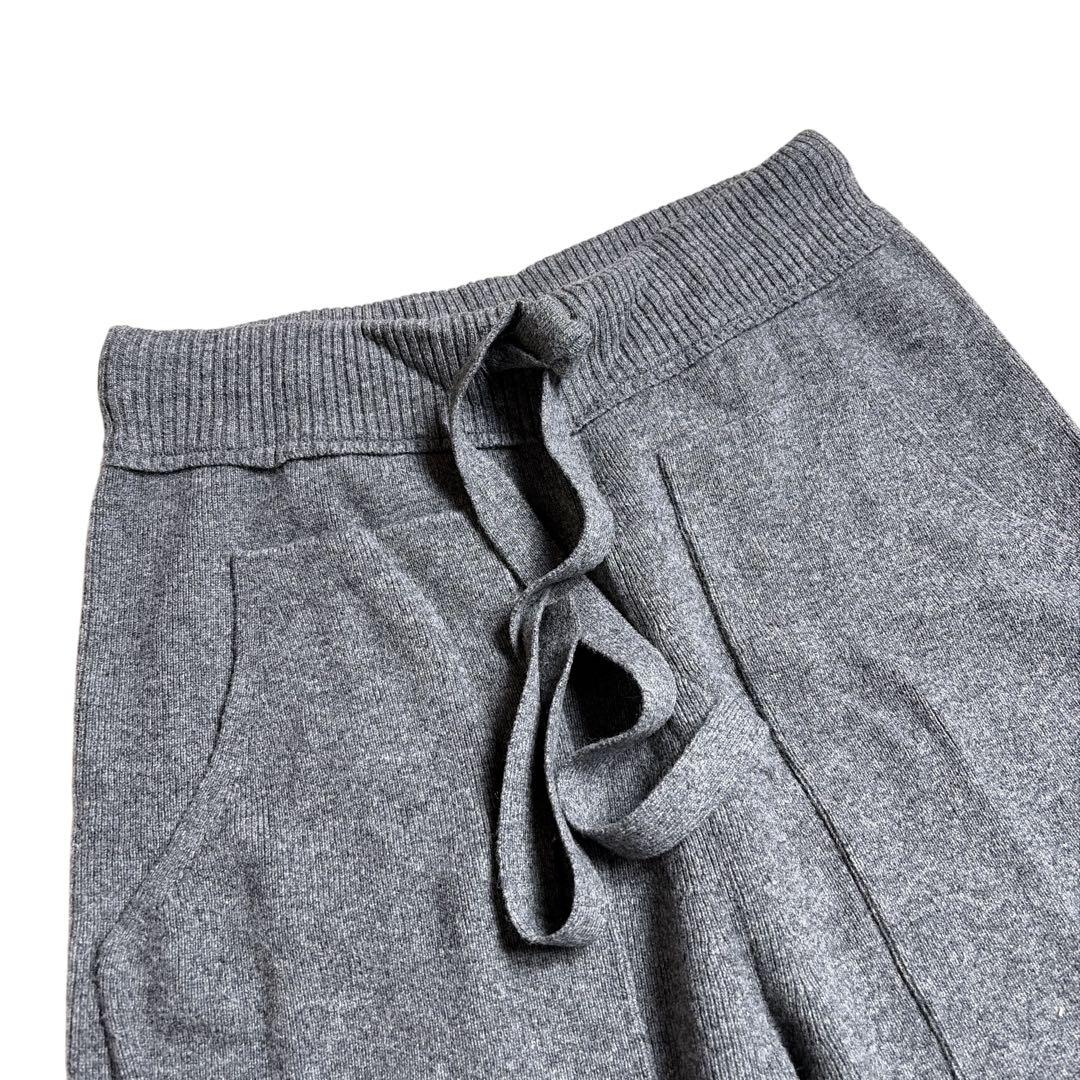 美品 ドゥロワー カシミヤ混 ニットパンツ ジョガーパンツ グレー