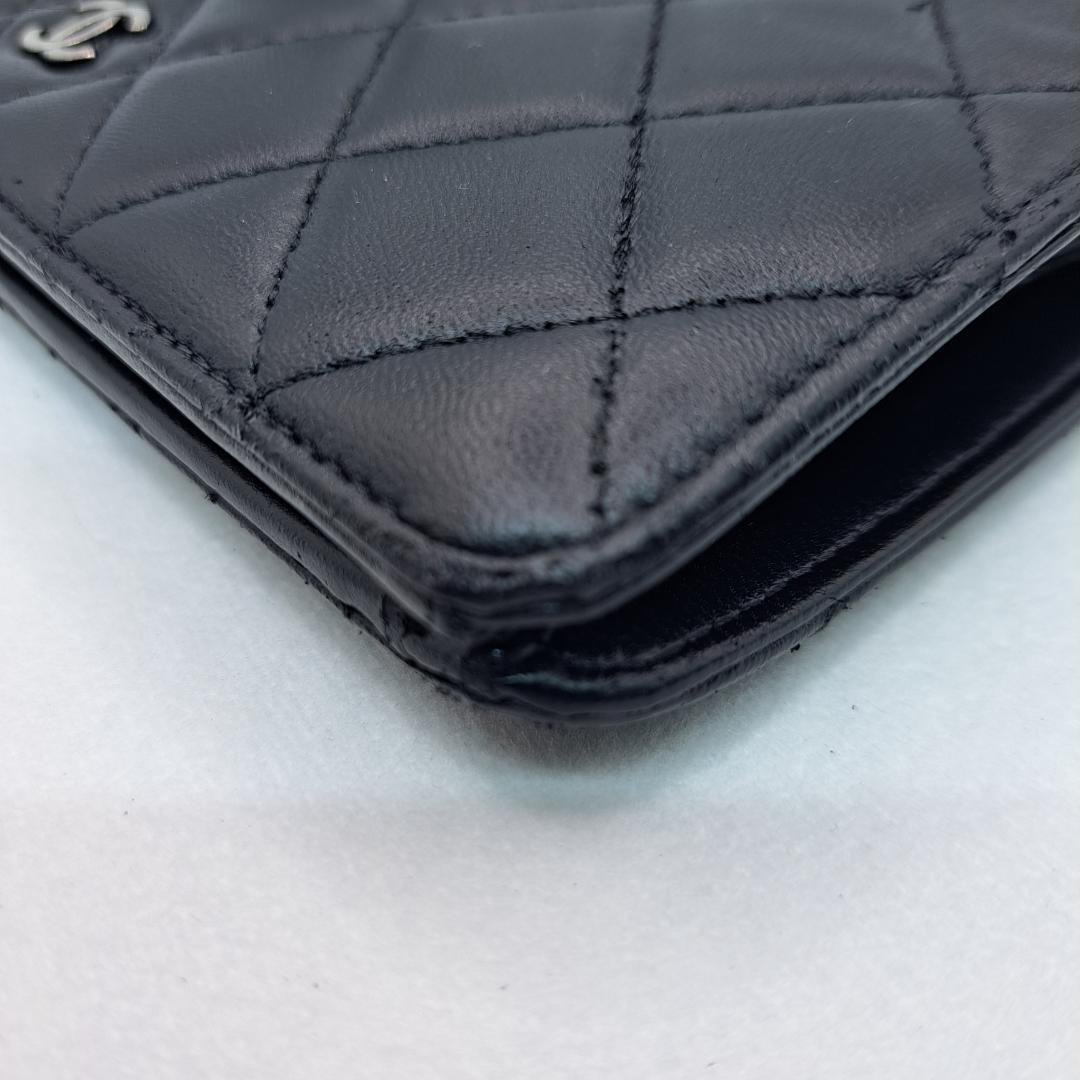 CHANEL　マトラッセ　長財布　ラムスキン　財布　二つ折り