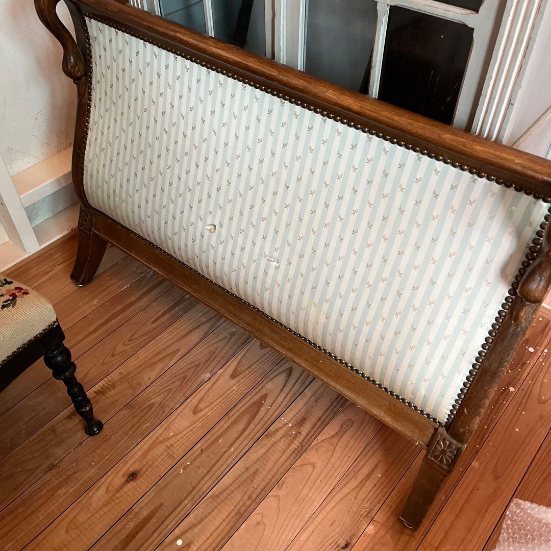 フランスアンティーク　スワン　ベッドフレーム　シングル