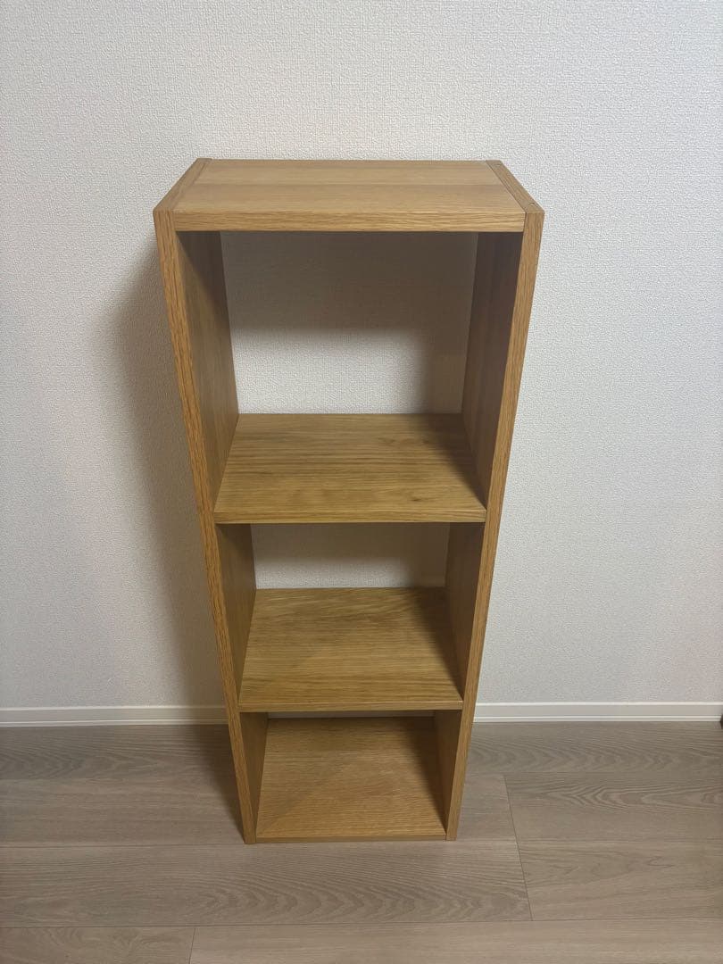 【美品】無印良品　スタッキングシェルフ 3段 オーク材