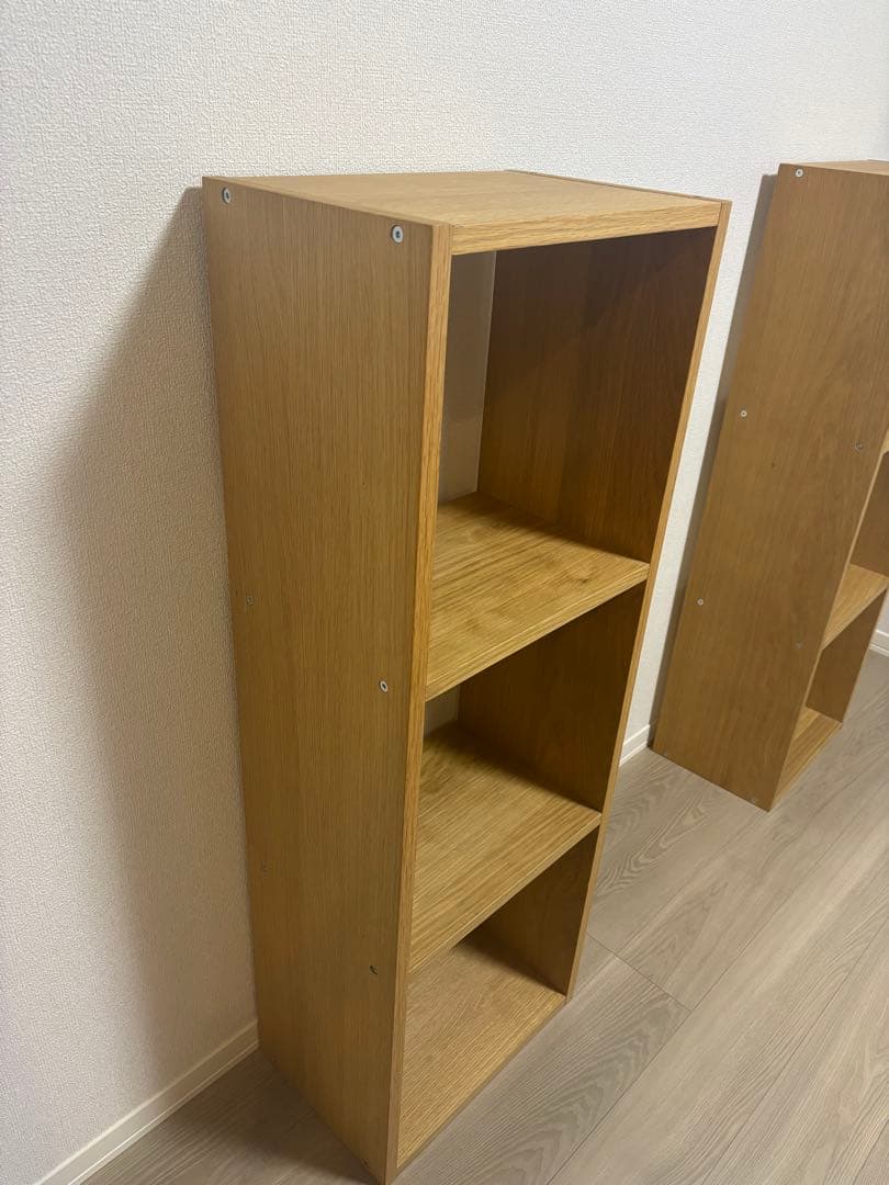 【美品】無印良品　スタッキングシェルフ 3段 オーク材