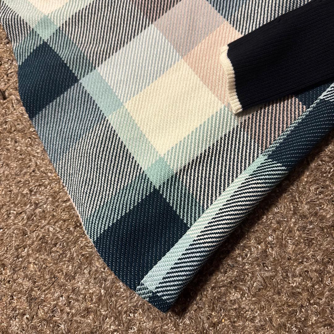 【美品】ブルーレーベルクレストブリッジ　ドッキングチェックワンピース　リボン