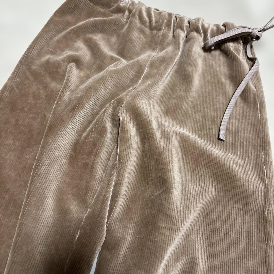 コーデュロイ ワイドレッグパンツ　ブラウン