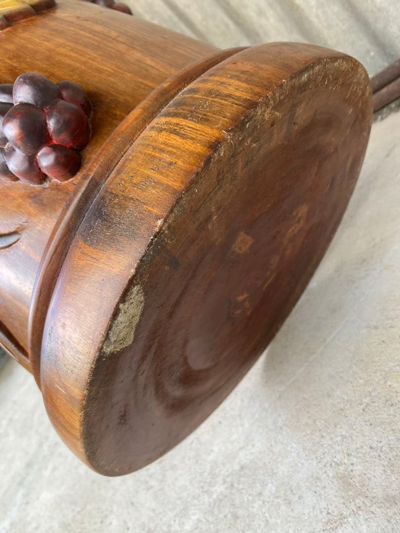 木製　傘立て　葡萄　アンティーク　マホガニー