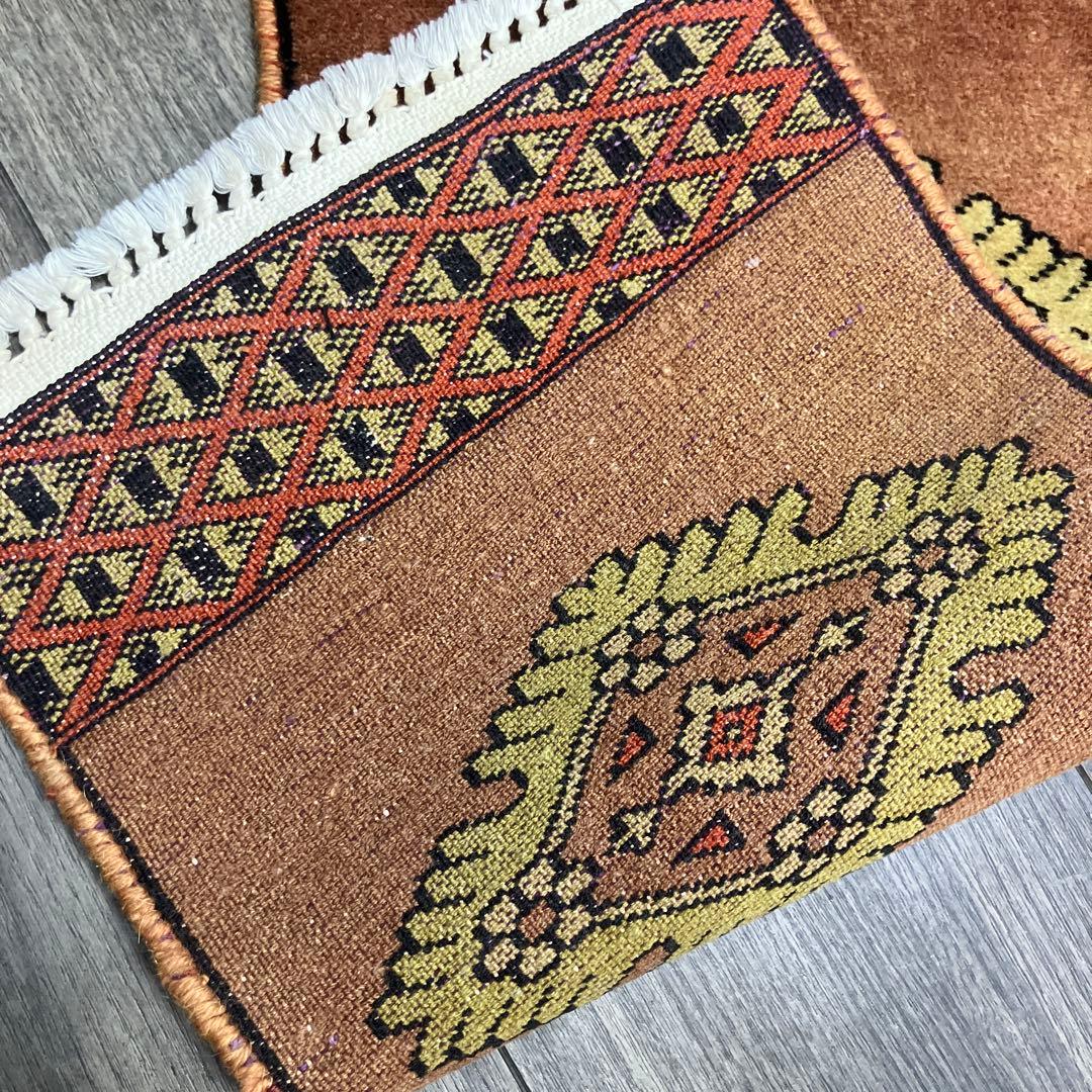83x30cmミニ廊下敷き手織り絨毯トライバルラグ カシミリヤン ラグ