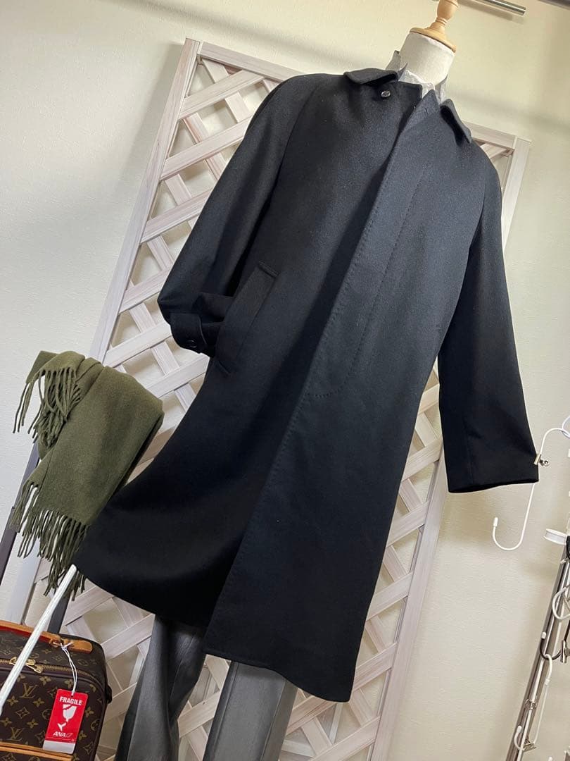 かえ’s メンズ⭐︎ L ⭐︎ 新古　極上のカシミヤ100% ⭐︎ 黒　ロング