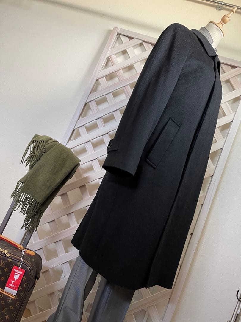 かえ’s メンズ⭐︎ L ⭐︎ 新古　極上のカシミヤ100% ⭐︎ 黒　ロング