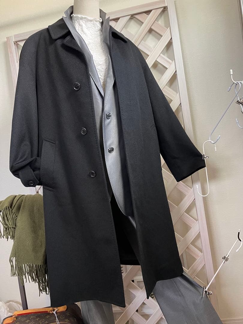 かえ’s メンズ⭐︎ L ⭐︎ 新古　極上のカシミヤ100% ⭐︎ 黒　ロング