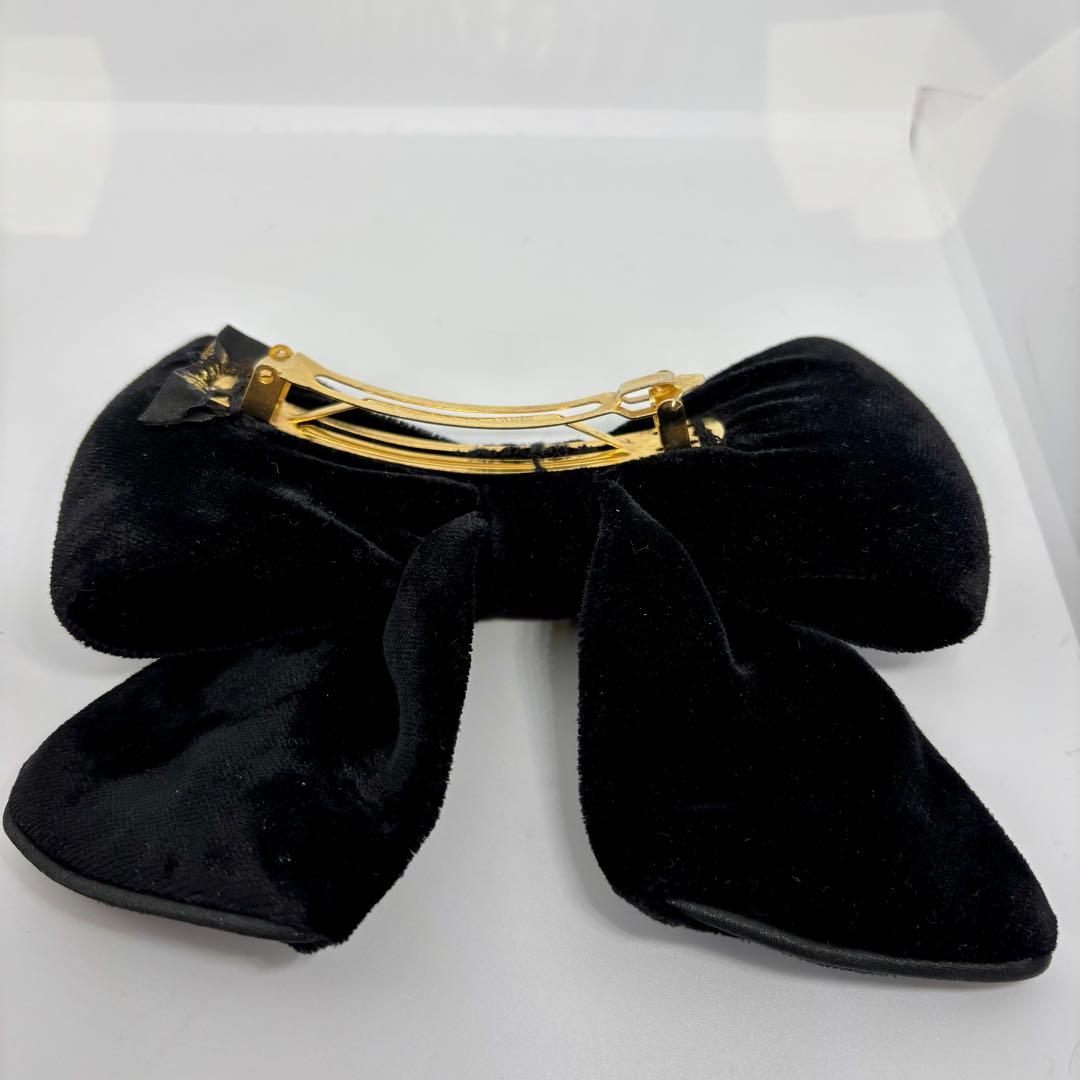 【美品】アレクサンドルドゥパリ バレッタ リボン ベロア 黒 ヘアアクセ