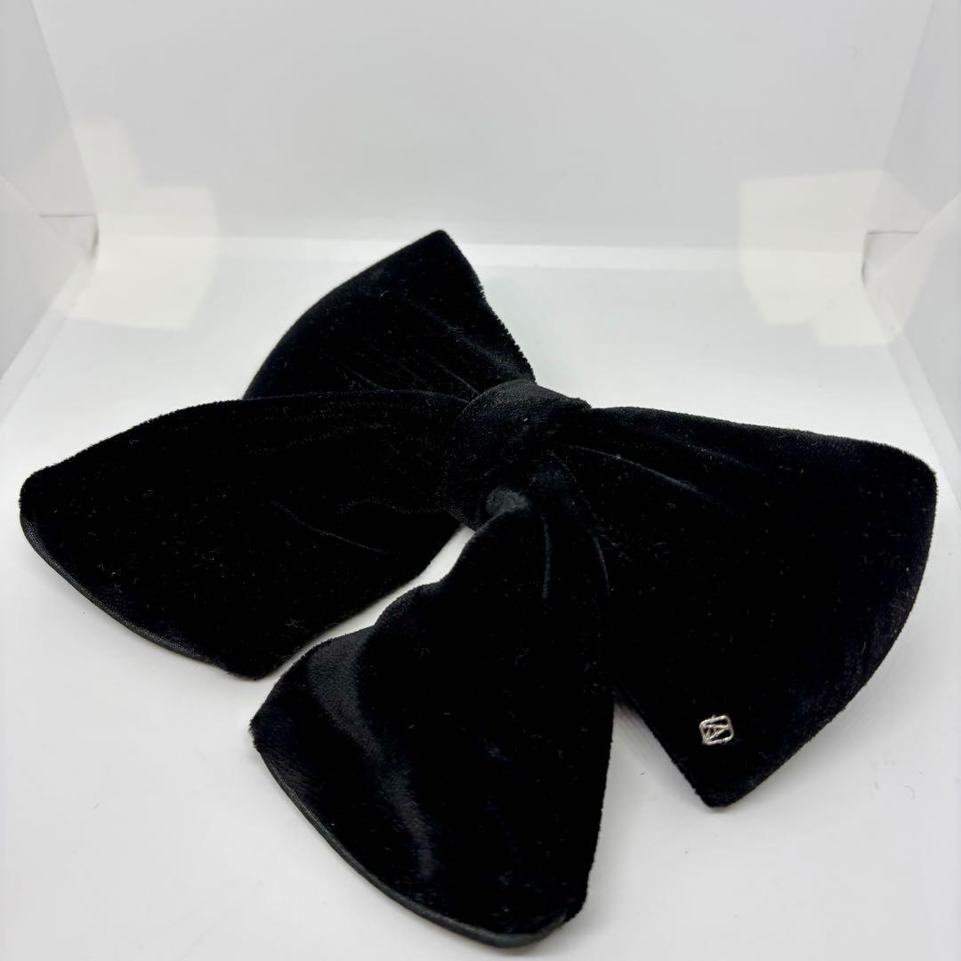 【美品】アレクサンドルドゥパリ バレッタ リボン ベロア 黒 ヘアアクセ