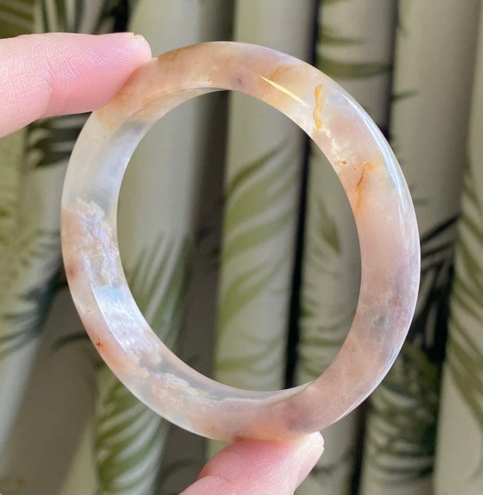 天然石】桜瑪瑙 バングル（番号A224）
