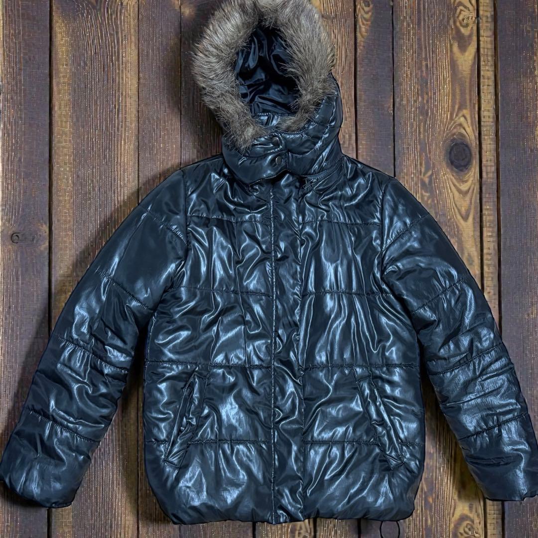 ファー付きダウン お兄系y2k フェアリー グランジパンクギャル男 光沢