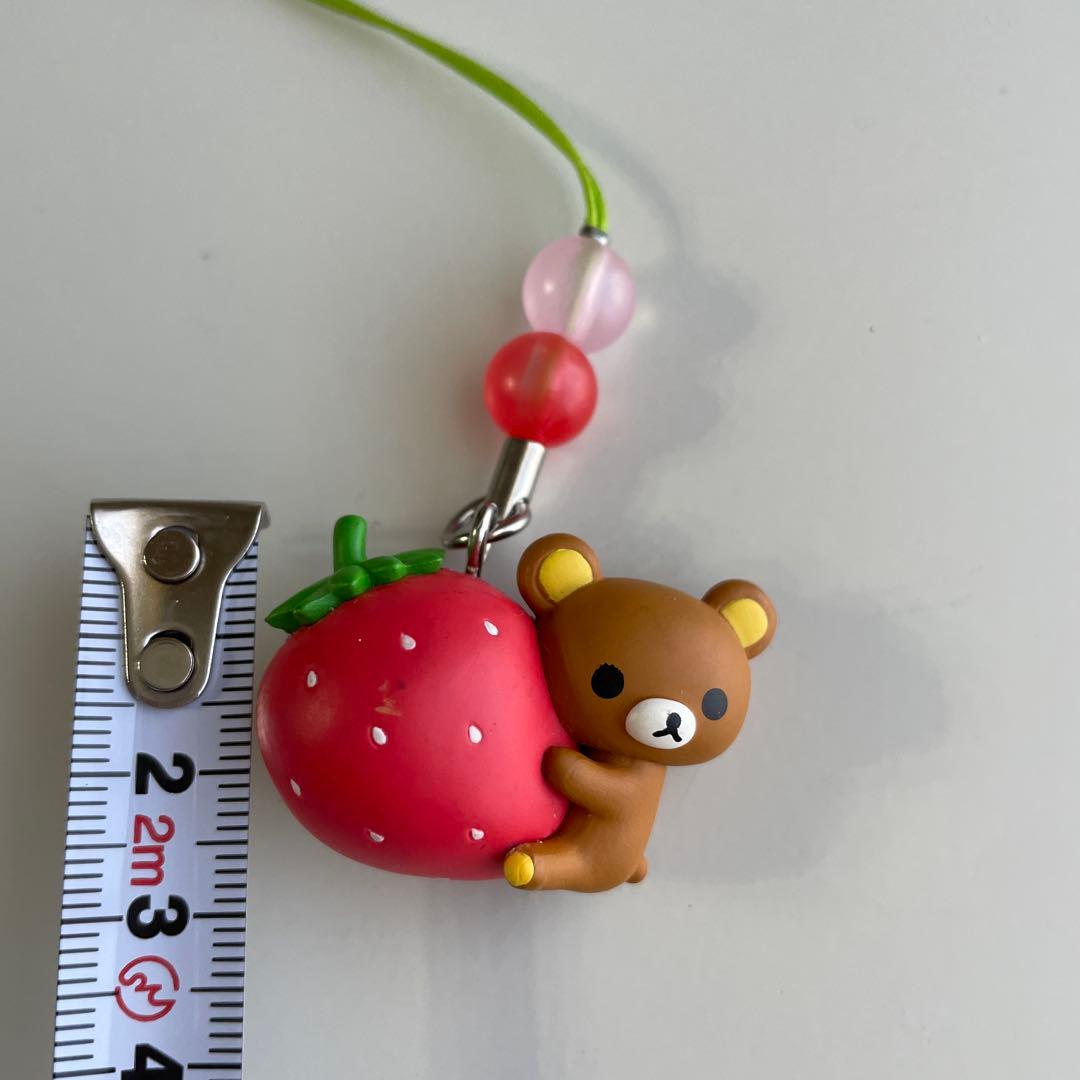 希少 激レア リラックマ イチゴ ストラップ 根付 - メルカリ