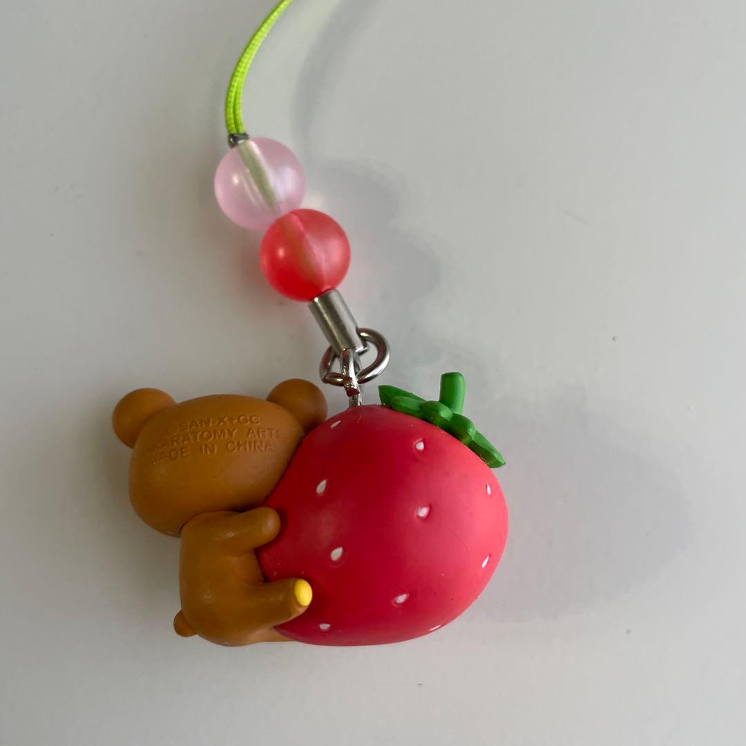 希少 激レア リラックマ イチゴ ストラップ 根付 - メルカリ